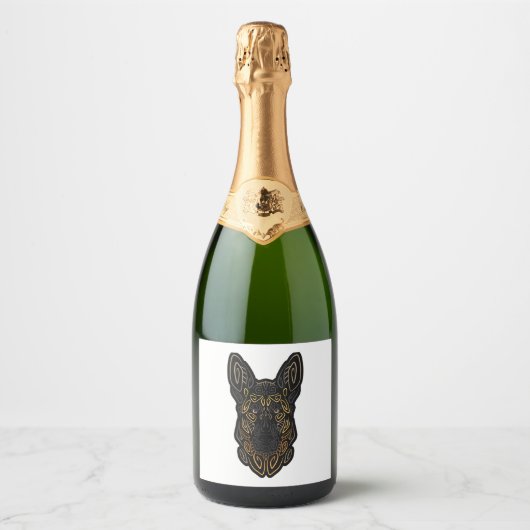 Duits Shepherd Design German Shepherd Gifts Dog O Sparkling Wijnetiket (Voorkant)