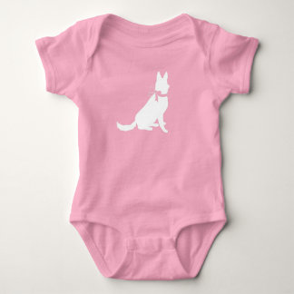 Duits Shepherd Dog Baby shower Pink Girl Romper