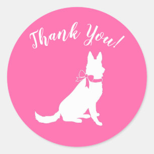 Duits Shepherd Dog Baby shower Pink Girl Ronde Sticker