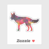 Duits Shepherd Dog Geometric Pattern Silhouette M Sticker (Vel)