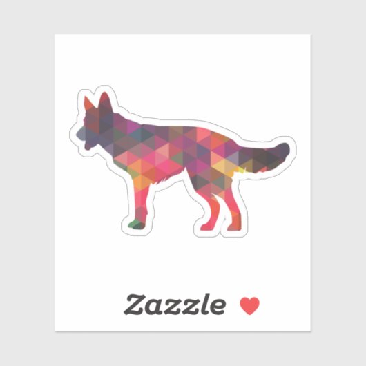 Duits Shepherd Dog Geometric Pattern Silhouette M Sticker (Vel)