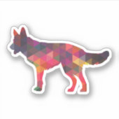Duits Shepherd Dog Geometric Pattern Silhouette M Sticker (Voorkant)