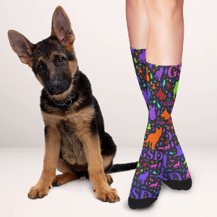 Duits Shepherd Dog - GSD woordpatroon Sokken