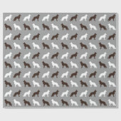 Duits Shepherd Dog Silhouettes Pattern Cadeaupapier (Vlak)