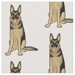 Duits Shepherd Dogs Pattern Cute Pet Lover's Stof