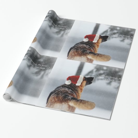 Duits Shepherd Holiday Wrapping Paper Cadeaupapier (Uitgerold)
