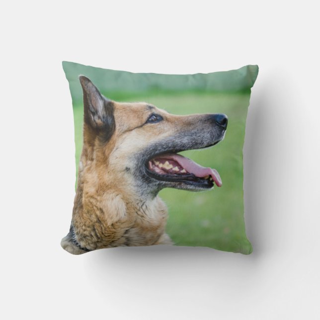 Duits Shepherd Side Portret Kussen (Voorkant)