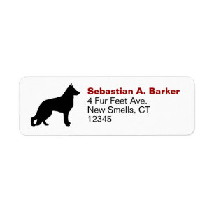 Duits Shepherd Silhouette GSD K9 Hondenliefhebber Etiket
