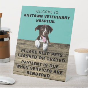 Duits Shorthair Pointer Puppy Veterinarian  Reclamebord Met Voetstuk