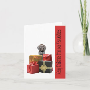 Duits Shorthaired Merry kerst Nieuw Adres Feestdagen Kaart