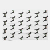 Duits Shorthaired Pointer Boho Silhouette Theedoek (Horizontaal)