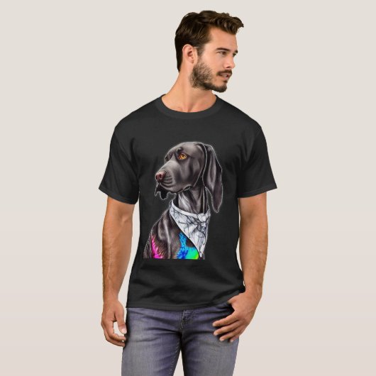 Duits Shorthaired Pointer Dog Portrait Stropdas &  T-shirt (Voorkant volledig)