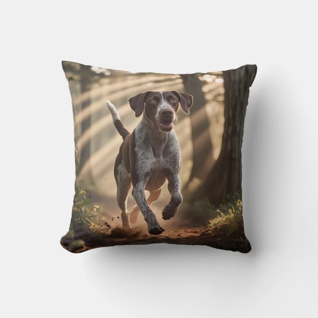 Duits Shorthaired Pointer Elegante Worp Kussen (Voorkant)