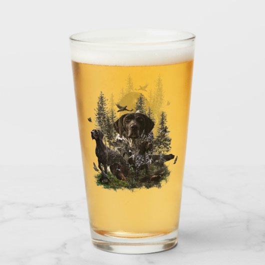 Duits Shorthaired Pointer Glass Glas (Achterkant gevuld)