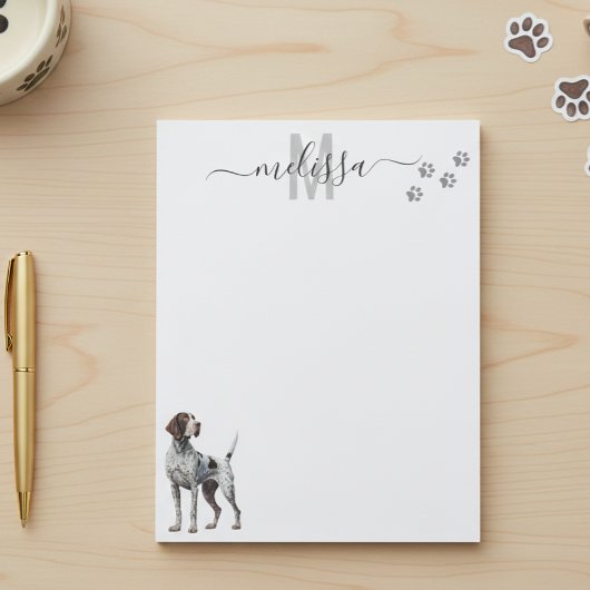 Duits Shorthaired Pointer Monogram op persoonlijke Notitieblok