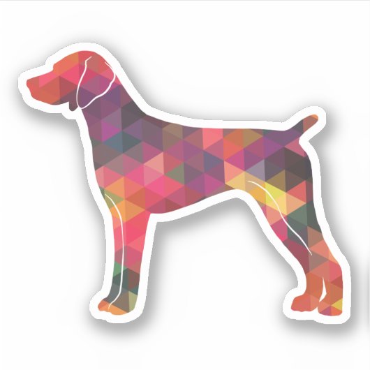 Duits Shorthaired Pointer Silhouette multi Sticker (Voorkant)