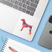 Duits Shorthaired Pointer Silhouette multi Sticker (Laptop met iPhone)