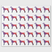 Duits Shorthaired Pointer Silhouette paars Cadeaupapier (Vlak)