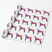 Duits Shorthaired Pointer Silhouette paars Cadeaupapier (Uitgerold)