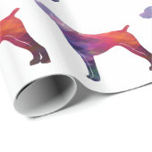 Duits Shorthaired Pointer Silhouette paars Cadeaupapier (Rol Hoek)