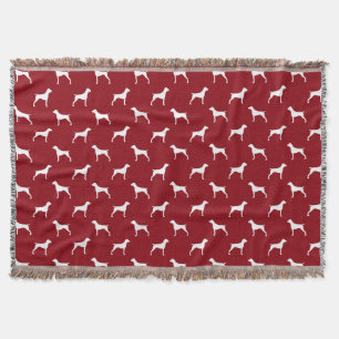Duits Shorthaired Pointer Silhouettes Pattern Red Deken