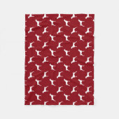 Duits Shorthaired Pointer Silhouettes Pattern Red Fleece Deken (Voorkant)