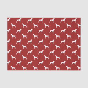 Duits Shorthaired Pointer Silhouettes Pattern Red Tissuepapier