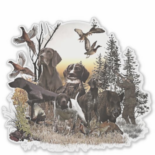 Duits Shorthaired Pointer Sticker (Voorkant)