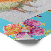 Duits Spitz Pommeren Roos Poster (Hoek)