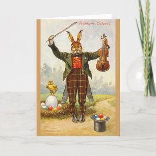 Duits violist Easter Wenskaart Feestdagen Kaart
