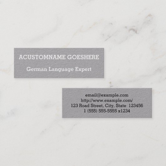Duits Visitekaartje van taaldeskundigen (Voorkant / Achterkant)