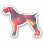 Duits Wirehaire Pointer Geo Silhouette Multi Sticker (Voorkant)