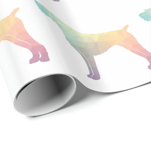 Duits Wirehaire Pointer Geo Silhouette Pastel Cadeaupapier (Rol Hoek)
