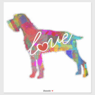 Duits Wirehaire Pointer Love Decal/Sticker Sticker
