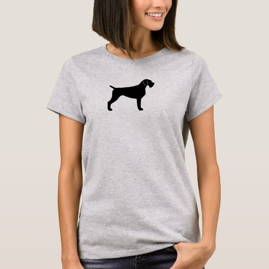 Duits Wirehaire Pointer Silhouette T-shirt (Voorkant)