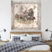 Duits Wirehaire Pointer Tapestry Faux Canvas Pr Afdruk (Insitu (Slaapkamer))