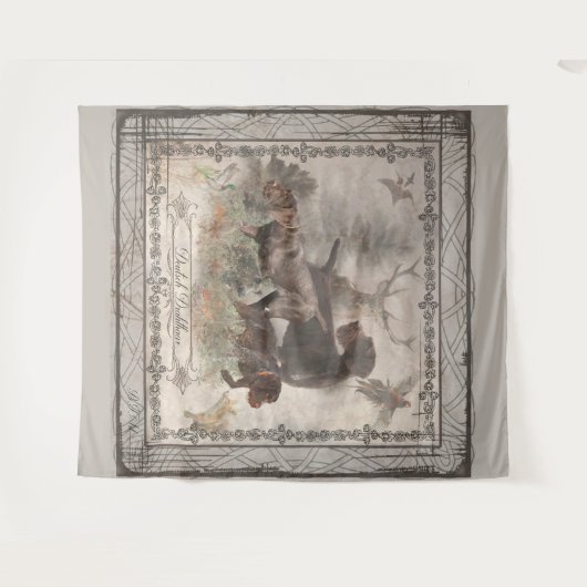 Duits wirehaire Pointer Tapestry Wandkleed (Voorkant (horizontaal))