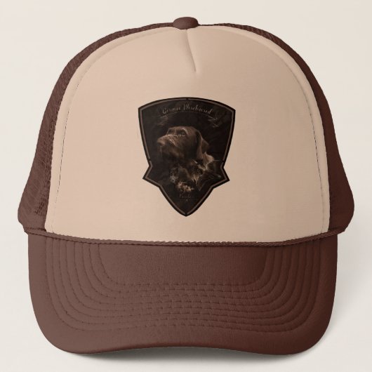 Duits Wirehaire Pointer Trucker Hat Trucker Pet (Voorkant)