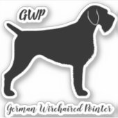 Duits Wirehaired Pointer Dog Silhouette Sticker (Voorkant)