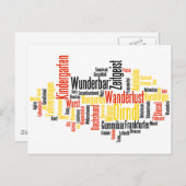 Duits Word Cloud - Deutsche Wortwolke Briefkaart (Voorkant / Achterkant)