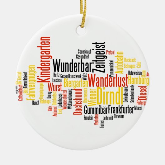 Duits Word Cloud - Deutsche Wortwolke Keramisch Ornament (Voorkant)