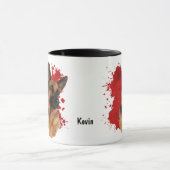 Duitse Abstracte Mok Shepherd Dog Red (Midden)