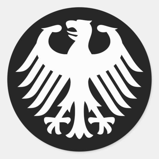 Duitse Adelaar Ronde Sticker (Voorkant)