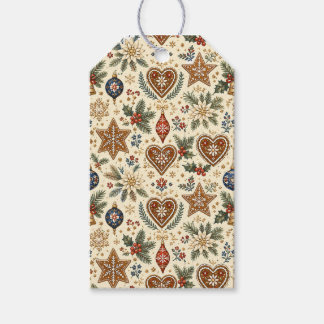 Duitse Alpen Folklore Kerstcadeautags Cadeaulabel