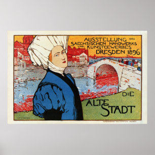 Duitse ambachtelijke kunst expo Dresden 1896 Poster