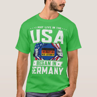 Duitse Amerikaanse vlag - Mijn verhaal begon in Du T-shirt