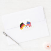 Duitse Amerikaanse vlaggen Vierkante Sticker (Envelop)