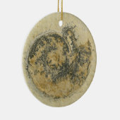 Duitse Ammoniet met Dendrites Keramisch Ornament (Rechts)