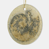 Duitse Ammoniet met Dendrites Keramisch Ornament (Links)