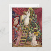  Duitse Angels Kerst Victoriaans Kunst Feestdagenkaart (Voorkant / Achterkant)